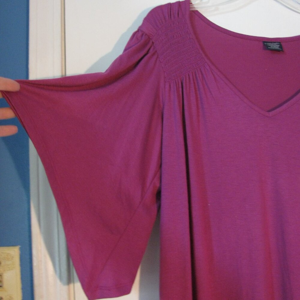 * 2/15 Faded Glory Purple Shirt Large 12 14 NWT Soft Fabric Stretch New - Picture 3 of 5